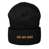 Pronoun She Cuffed Beanie, Multiple Colors - POLM REPUBLIC