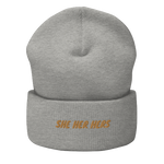 Pronoun She Cuffed Beanie, Multiple Colors - POLM REPUBLIC