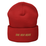 Pronoun She Cuffed Beanie, Multiple Colors - POLM REPUBLIC