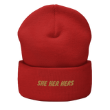 Pronoun She Cuffed Beanie, Multiple Colors - POLM REPUBLIC