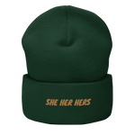 Pronoun She Cuffed Beanie, Multiple Colors - POLM REPUBLIC