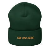 Pronoun She Cuffed Beanie, Multiple Colors - POLM REPUBLIC